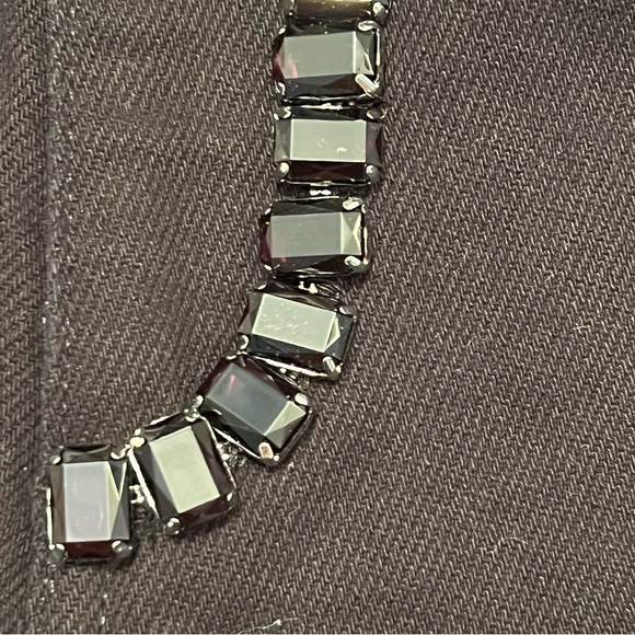 NWT Sandro Cristelle High Rise Wide Leg Black Jeans w Crystals—1 loose crystal - Picture 13 of 15